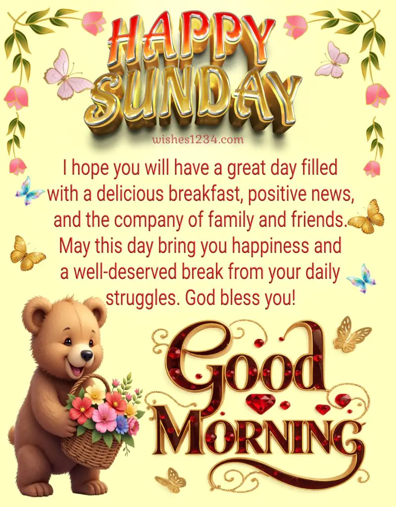 Happy Sunday quote on beautiful image.