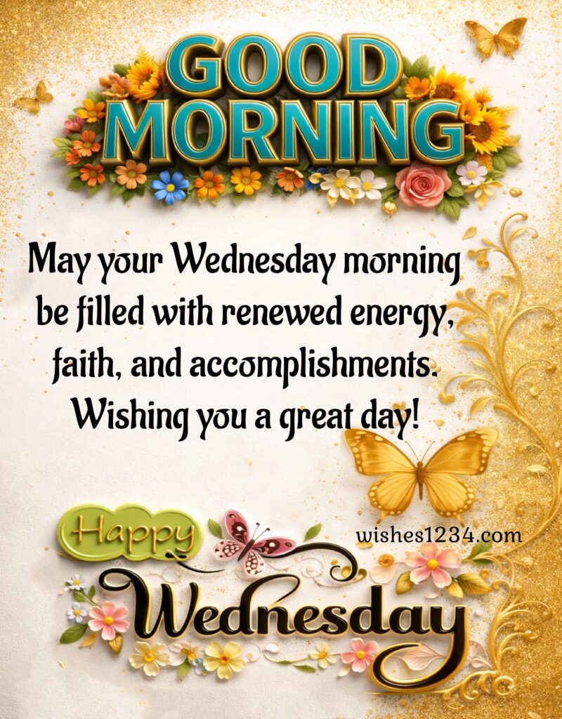 Happy Wednesday Message with butterflies.