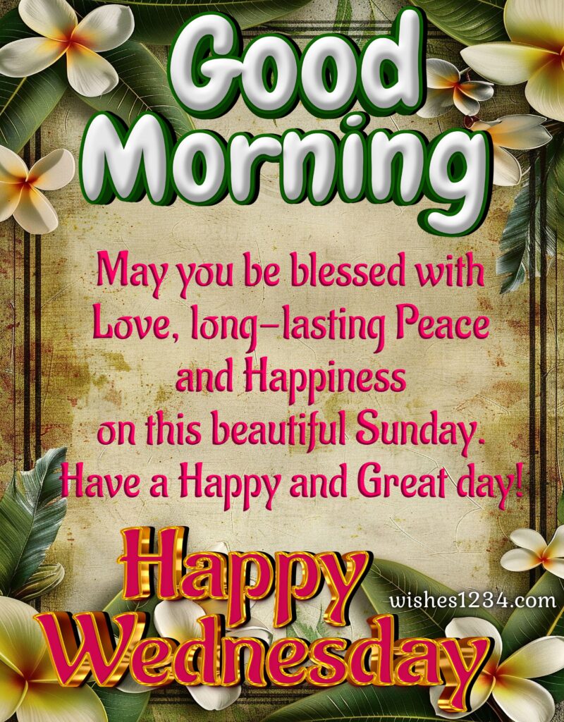 Happy Wednesday Message with image.