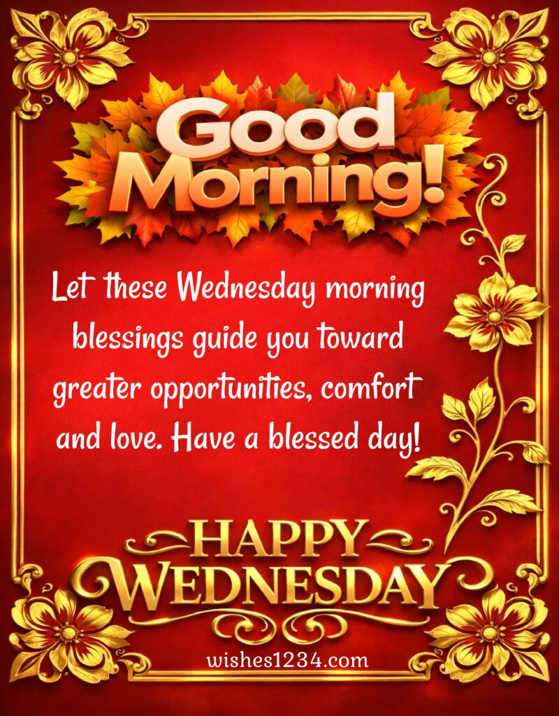 Happy Wednesday Quote with red background.