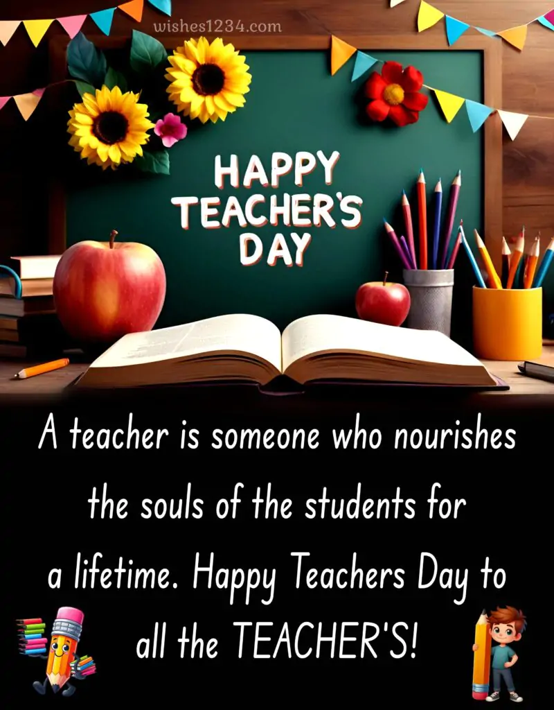 Teachers Day quote on beautiful background.