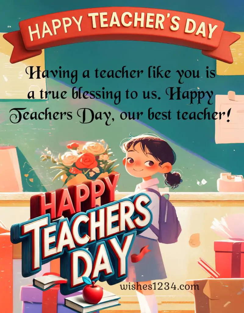 Teacher's Day wishes with image.
