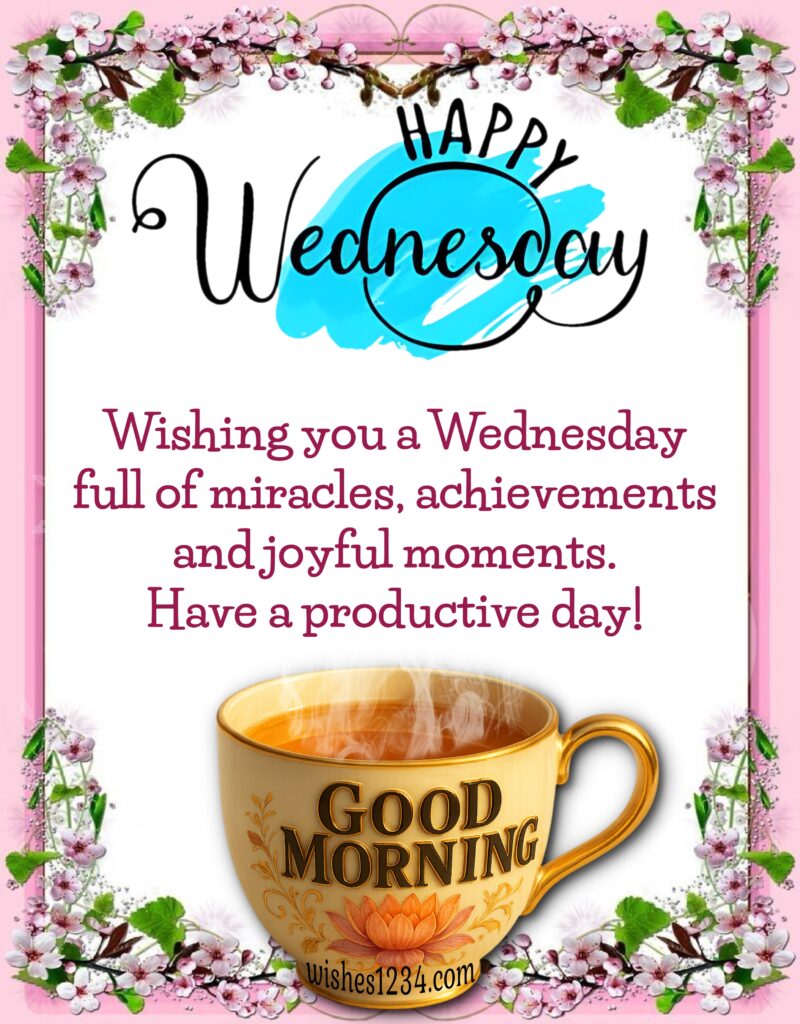 Wednesday Greetings with floral border.