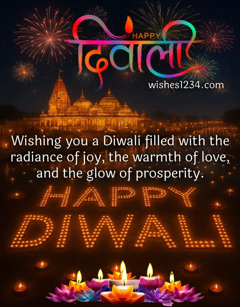 Happy Diwali 2025 with Shri Ram Mandir Image.