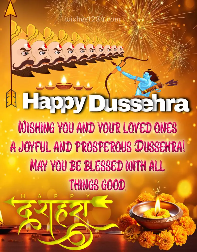 Happy Dussehra Image with diya.