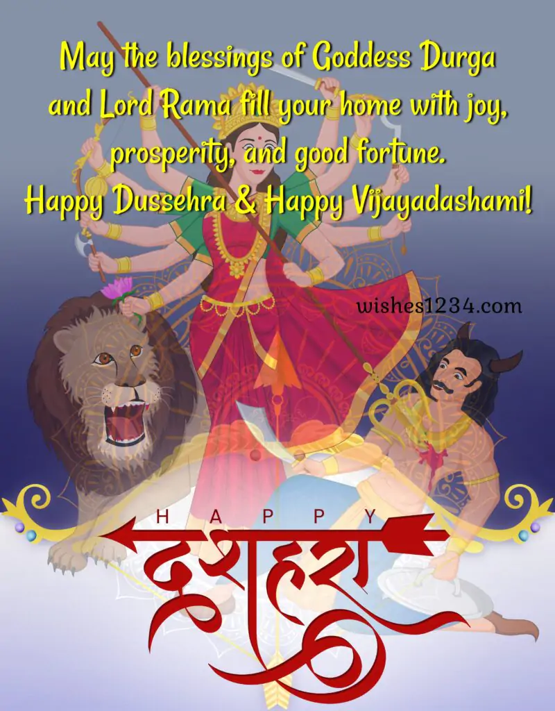 Happy Dussehra and Vijaya Dashami image.