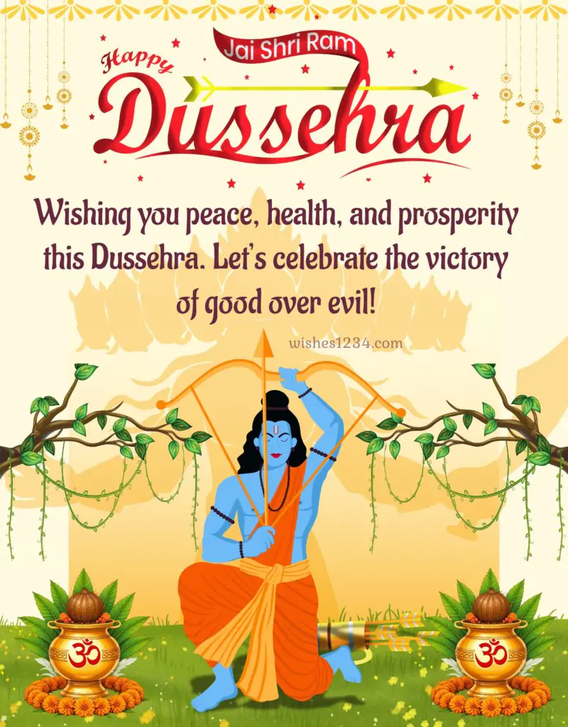 Happy Dussehra greeting With Lord Rama background.