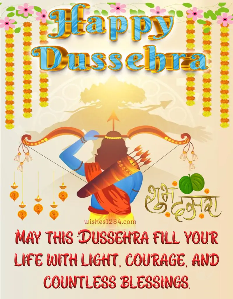 Happy Dussehra image With Lord Rama background.