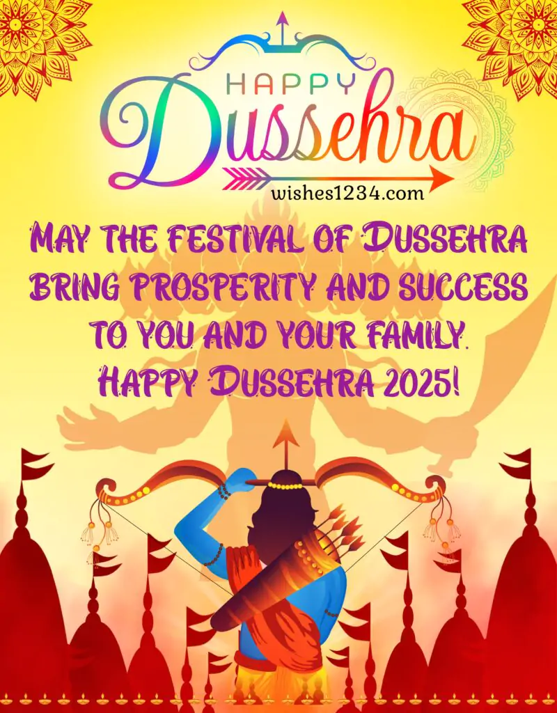Happy Dussehra image with quotes.