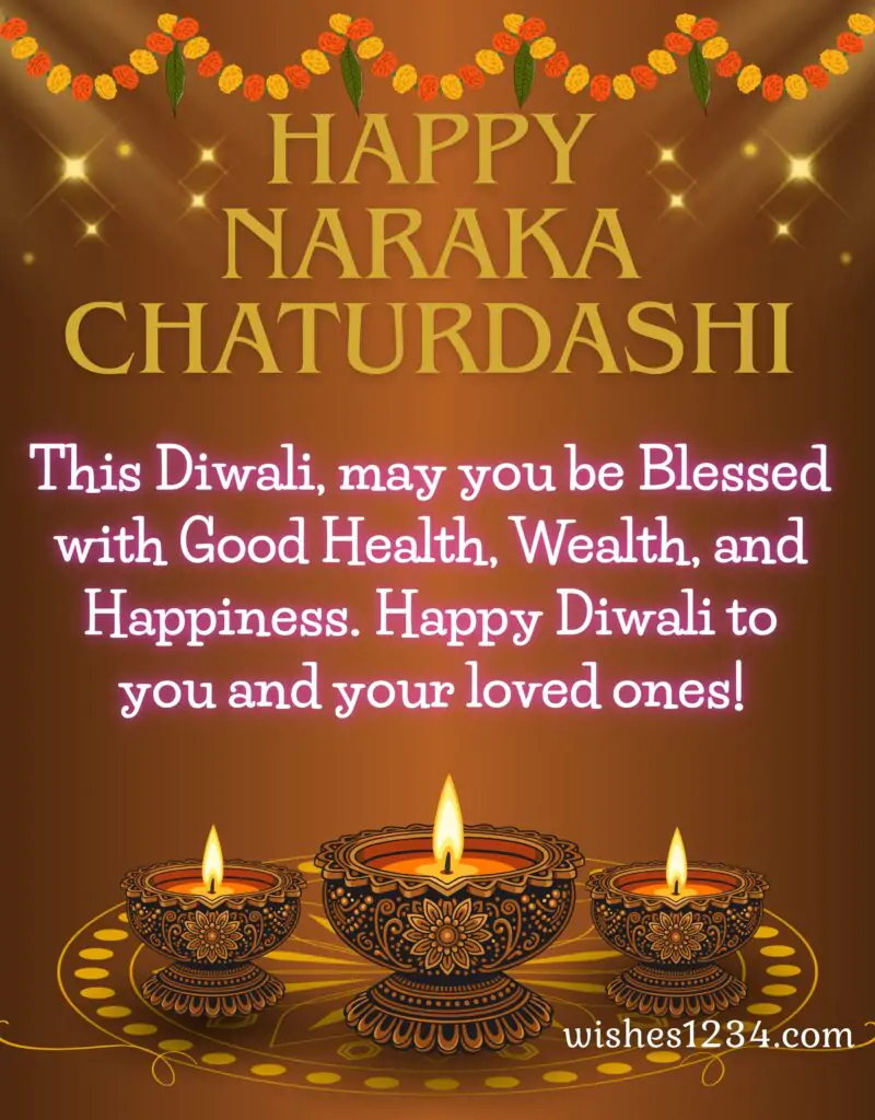 Happy Naraka Chaturdashi and Happy Diwali Image.