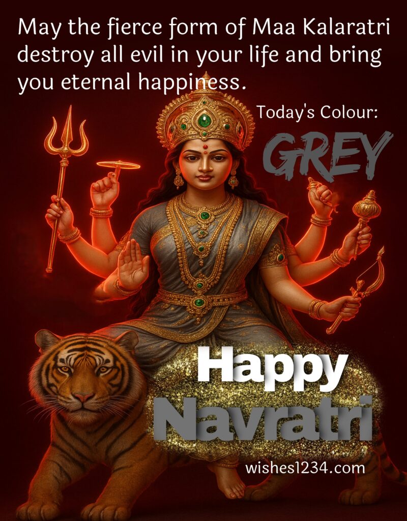 Navratri Grey colour Maa Kalaratri Blessings.