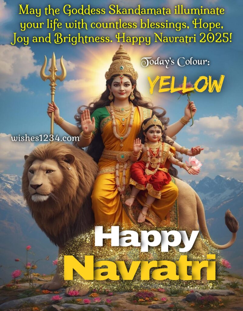 Navratri Yellow colour Maa Skandamata Blessings.