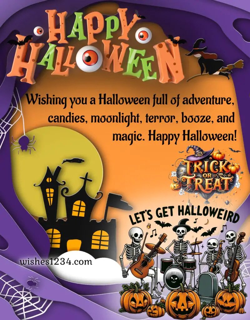 Halloween short messages with image.