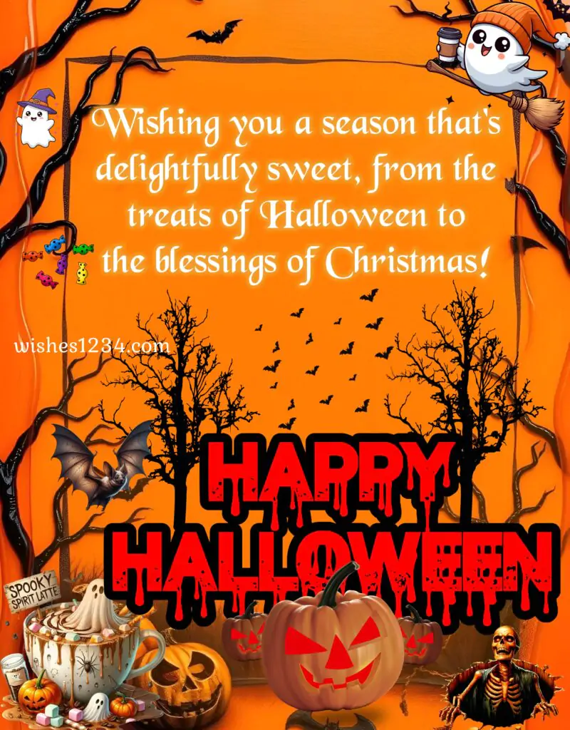 Happy Halloween image with message.