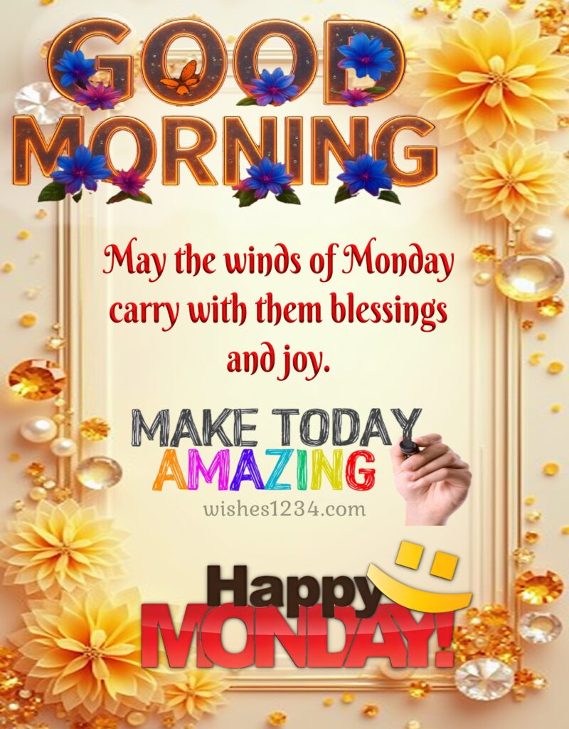 Happy Monday image with quote.
