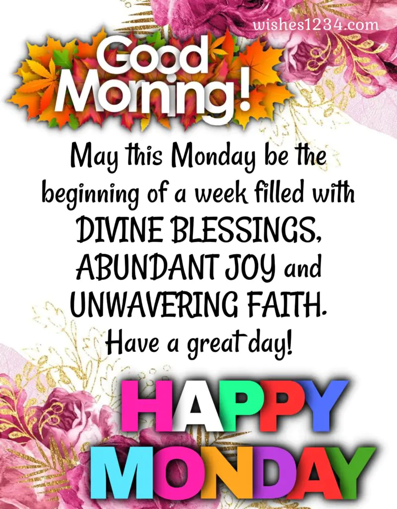 Monday image with short Prayers.
