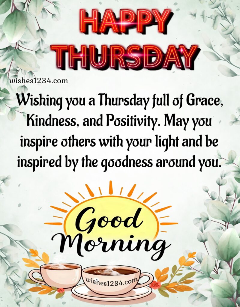 Good Morning Thursday Image with Watercolor background.