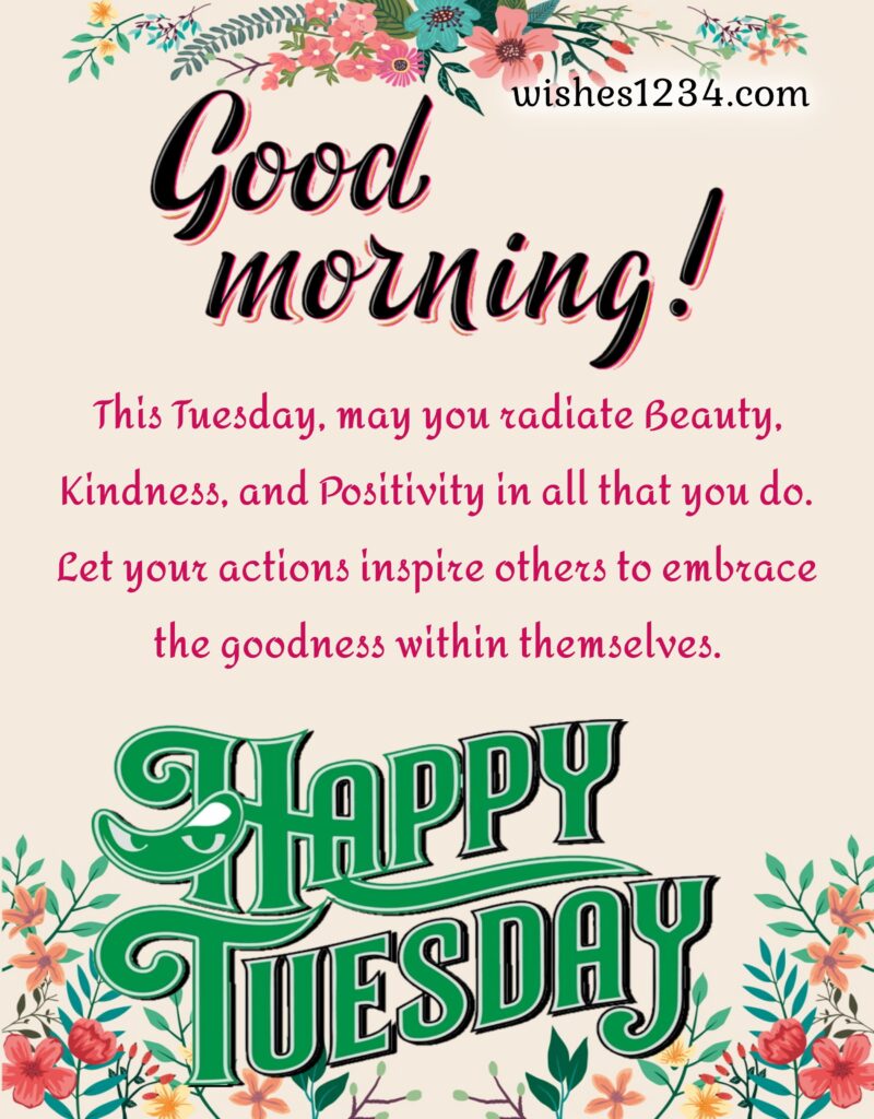 Happy Tuesday Quotes with flowers.