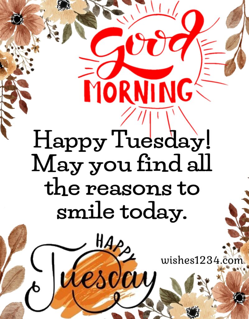 Tuesday Quotes with flower border.