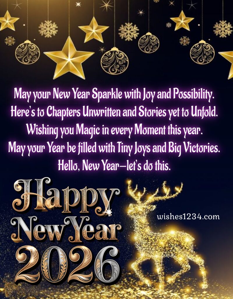 Happy New Year 2026 Message with beautiful image.