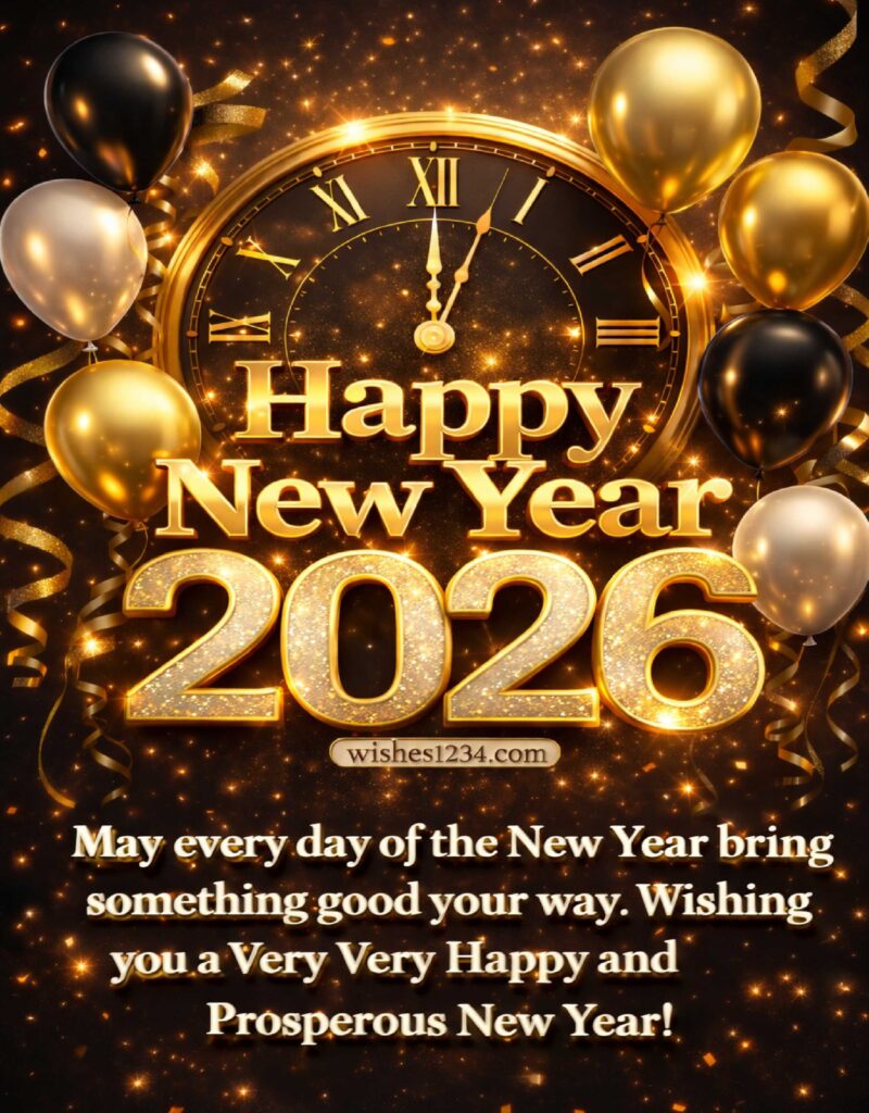 Happy New Year 2026 blessing wishes image.