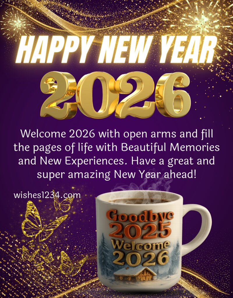Happy New Year 2026 greetings with image.