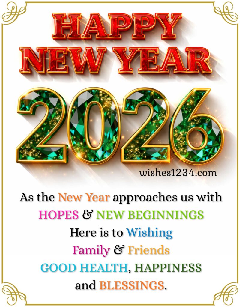 Happy New Year Wishes with image.
