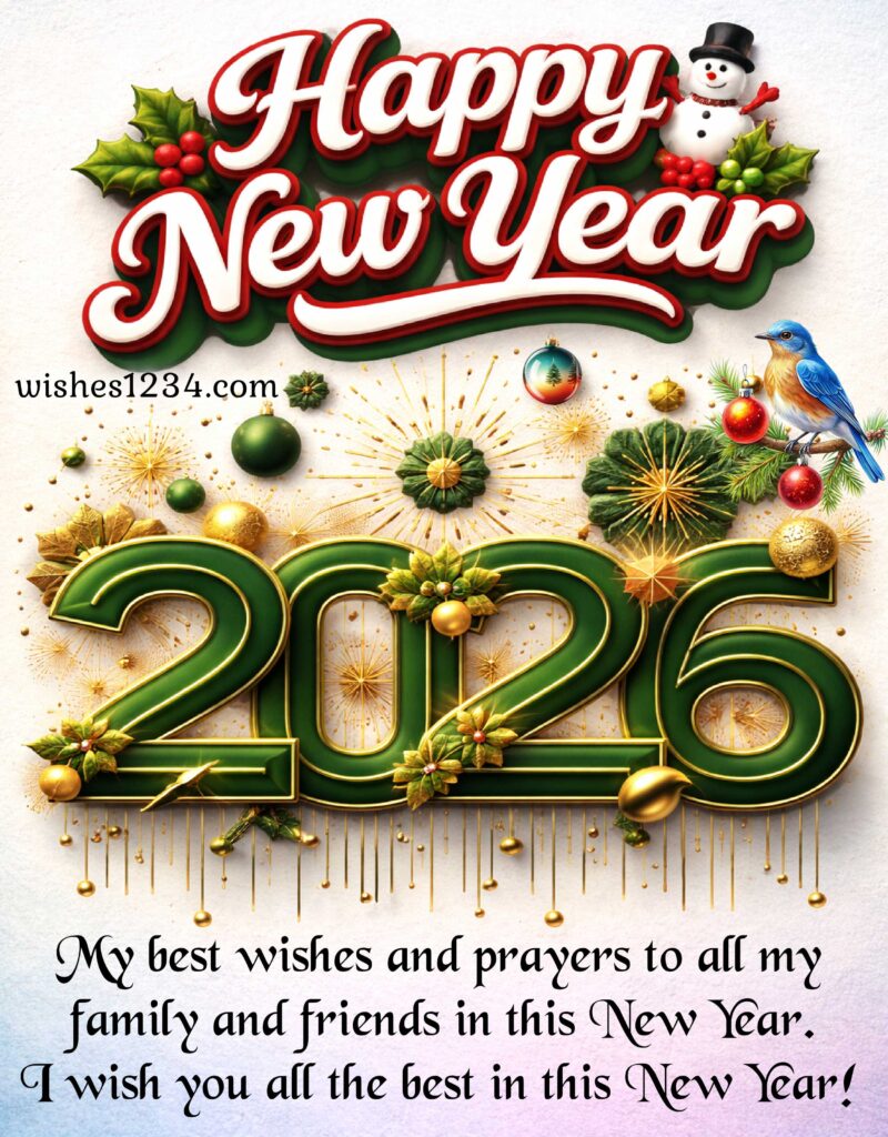 Happy New Year image in Christmas style.