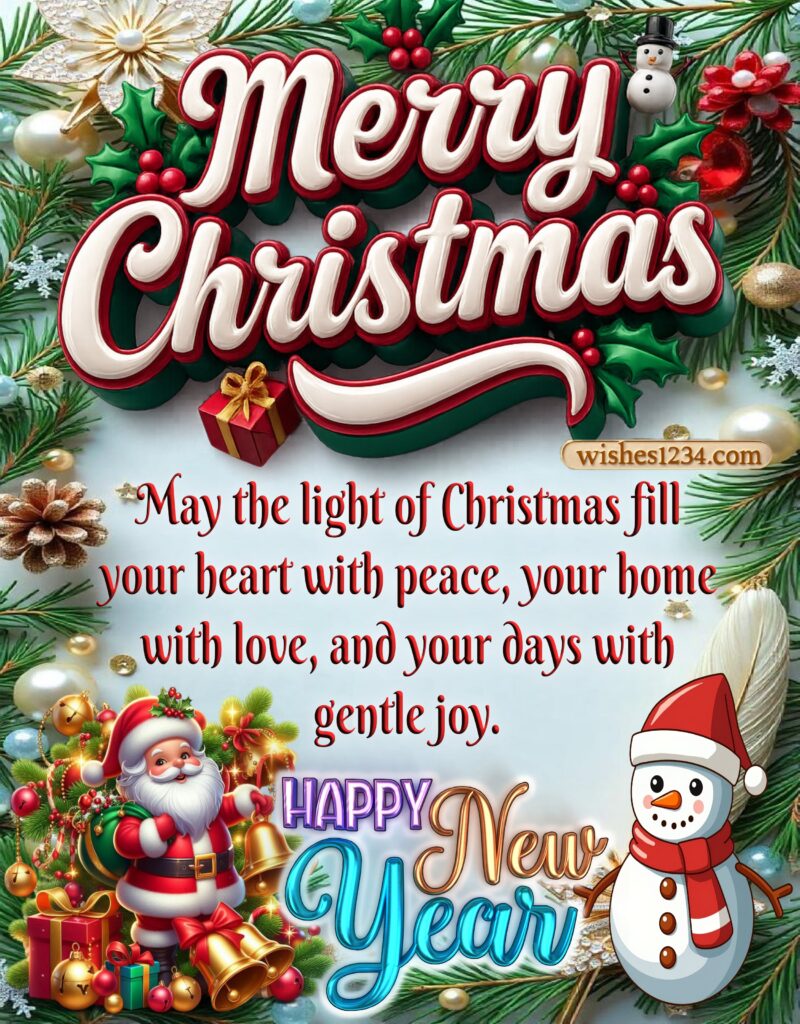 Merry Christmas and New Year wishes image.