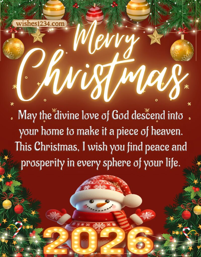 Merry Christmas on red background.