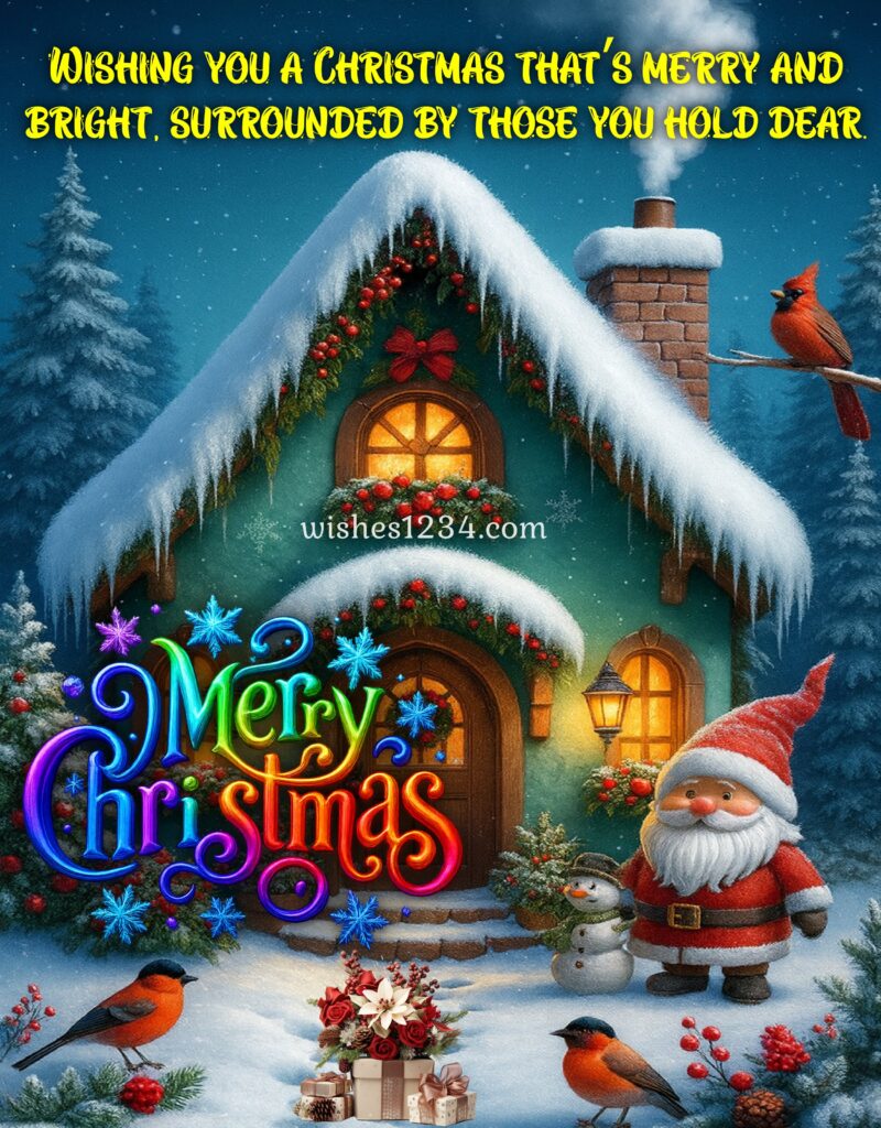 Merry Christmas wishes with image.