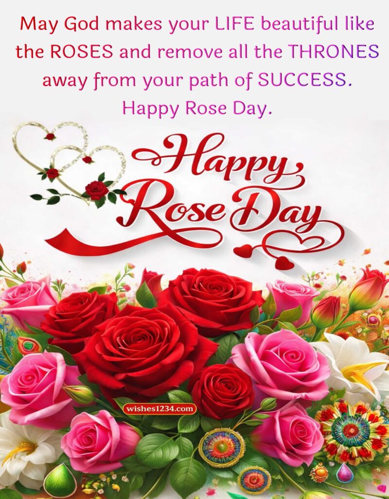 Happy Rose Day quote image.