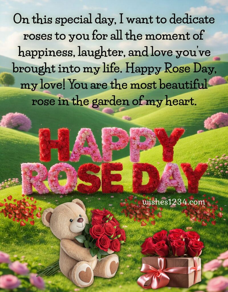 Happy Rose Day with Teddy.