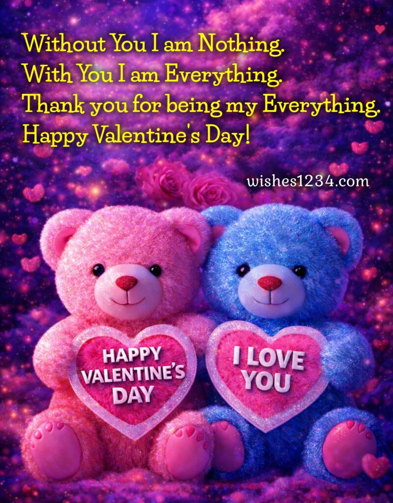 Happy Valentine's Day with cute Teddies.