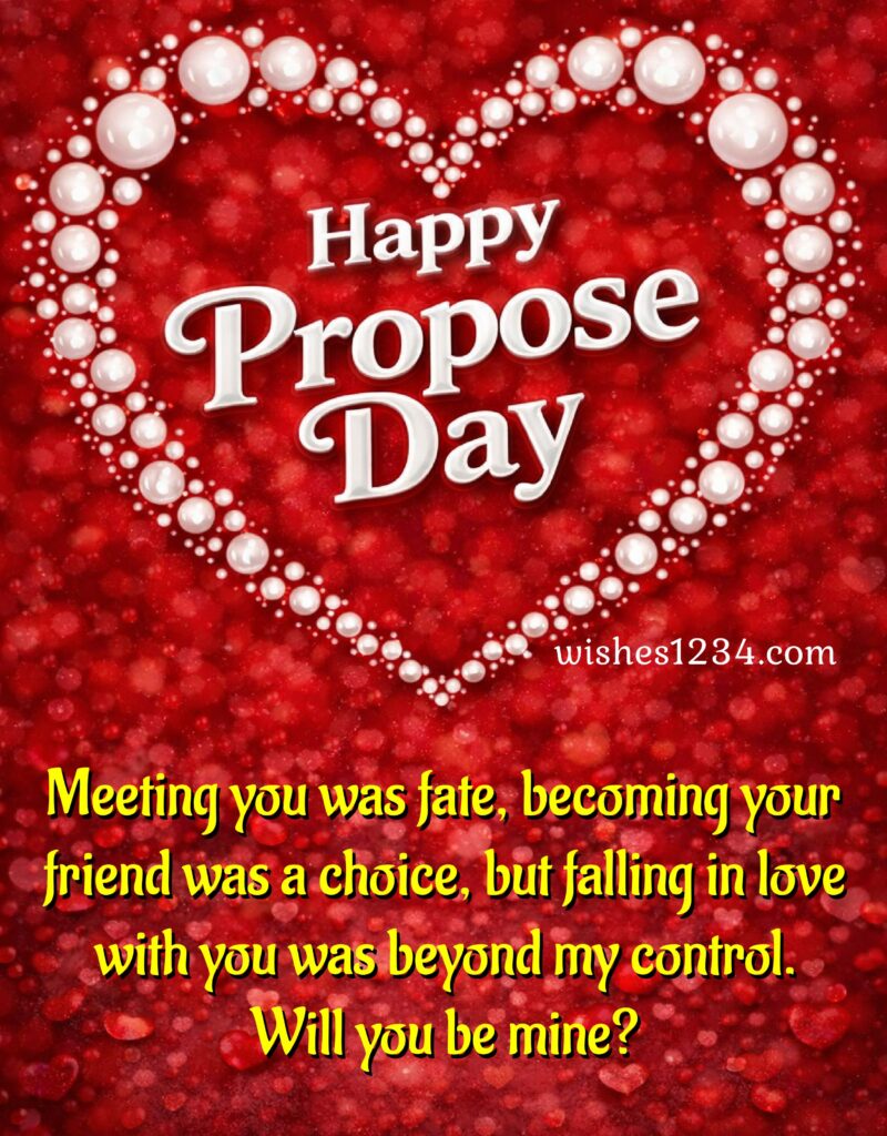 Propose Day Message with Heart shape image.