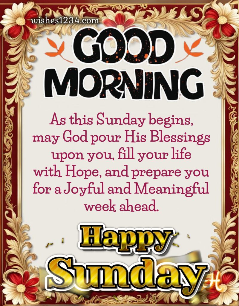 Good Morning Sunday short Prayer.