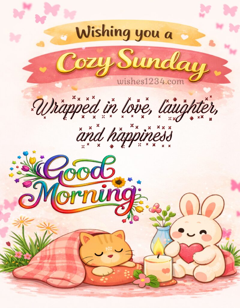 Good Morning and Happy Sunday cute image.