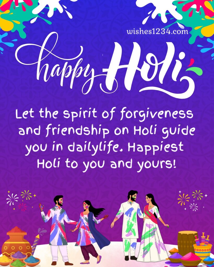 Happy Holi Card with beautiful message.