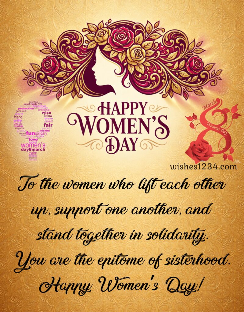 Happy Women's Day Message with image.