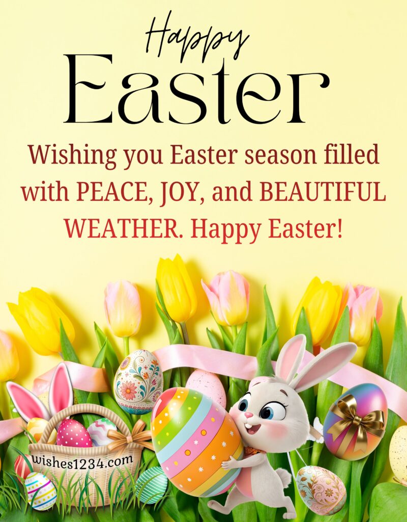 Easter Greetings with Easter Bunny.