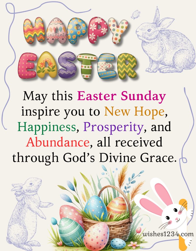 Easter Message with Easter Bunnies.