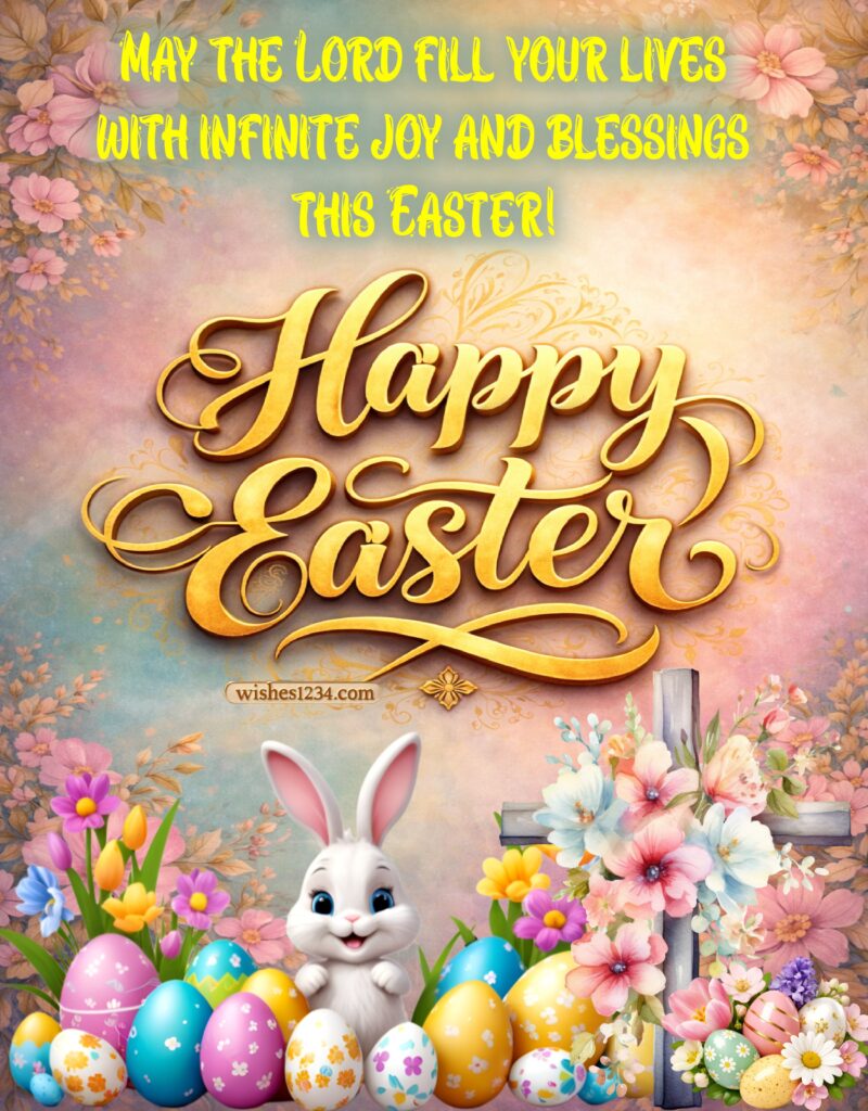 Happy Easter quote on image.