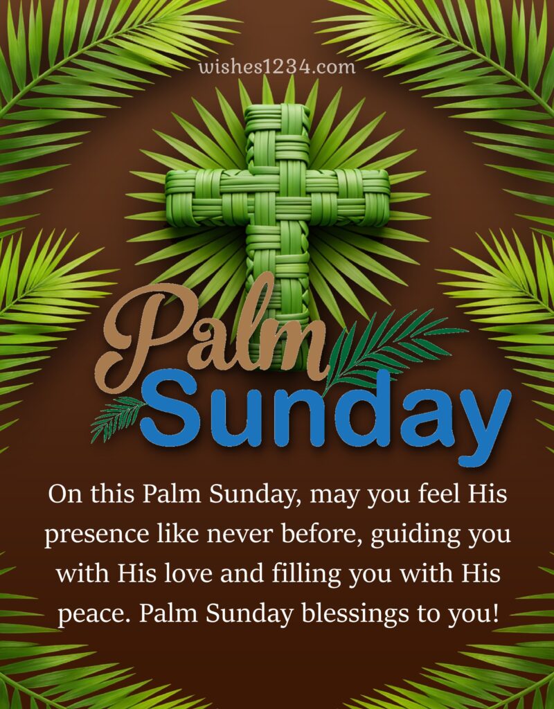 Palm Sunday Quotes with palm leaves.