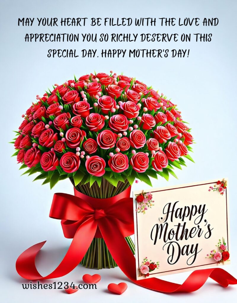 Happy Mother's Day with Flower Bouquet.