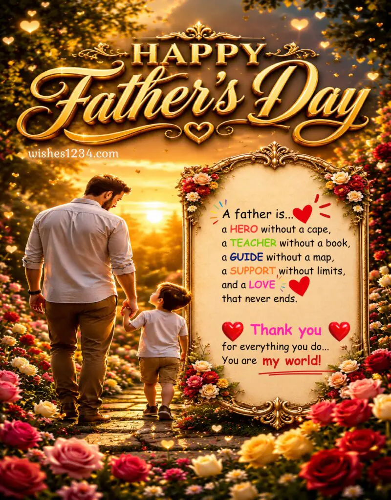 Father walking with son image for Father's Day.