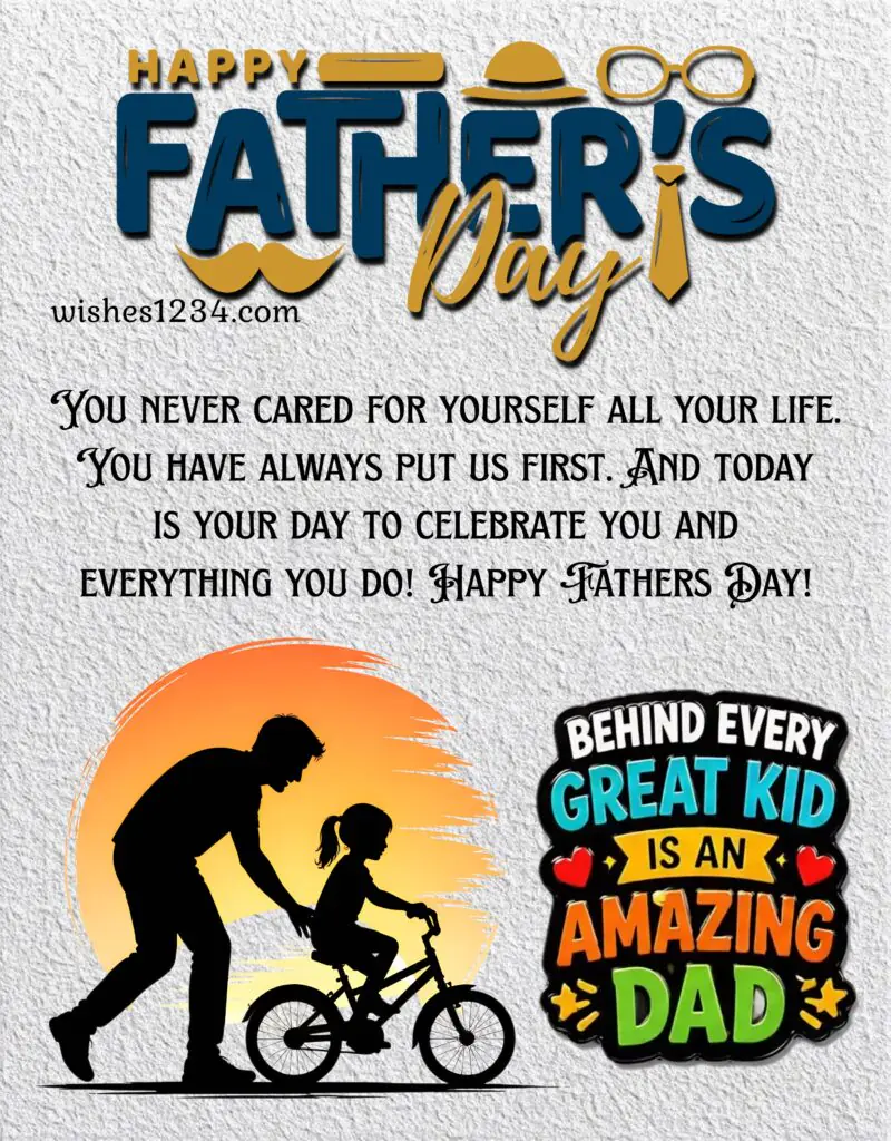 Father's Day Greetings with Father and Daughter image.