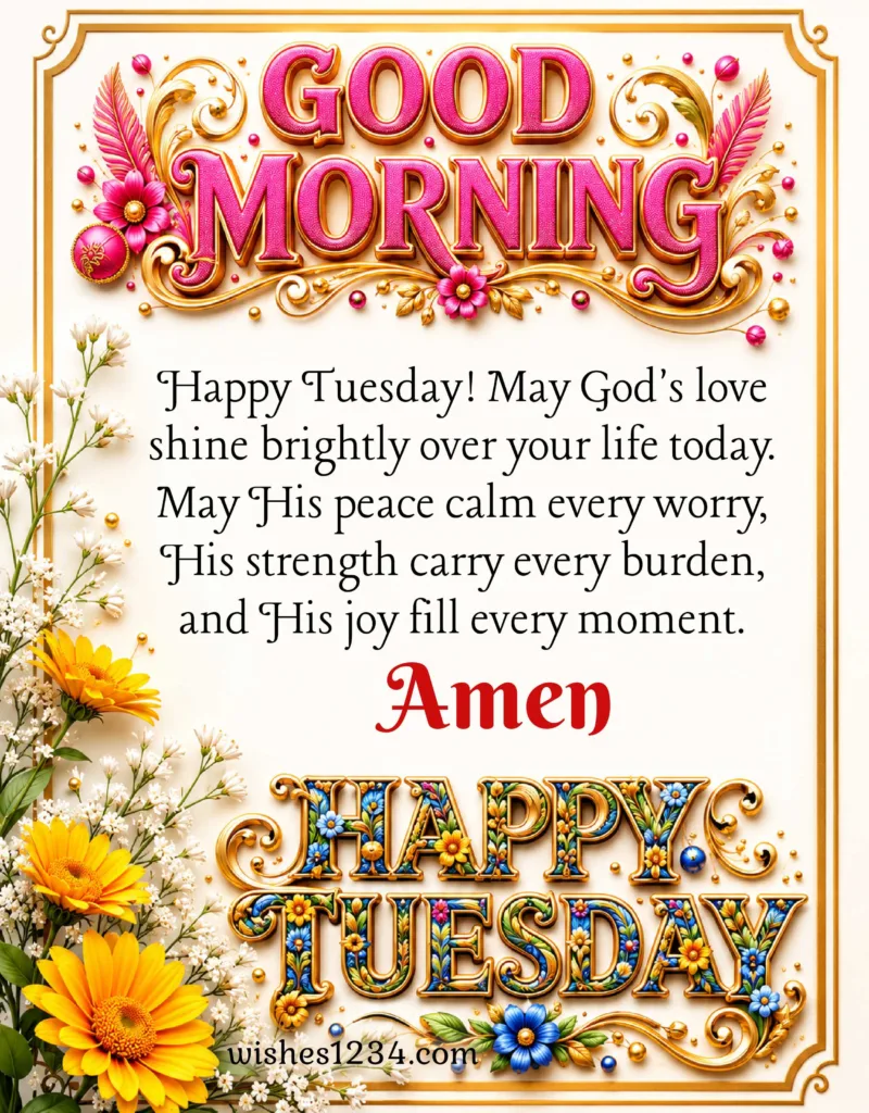 Happy Tuesday short prayers.