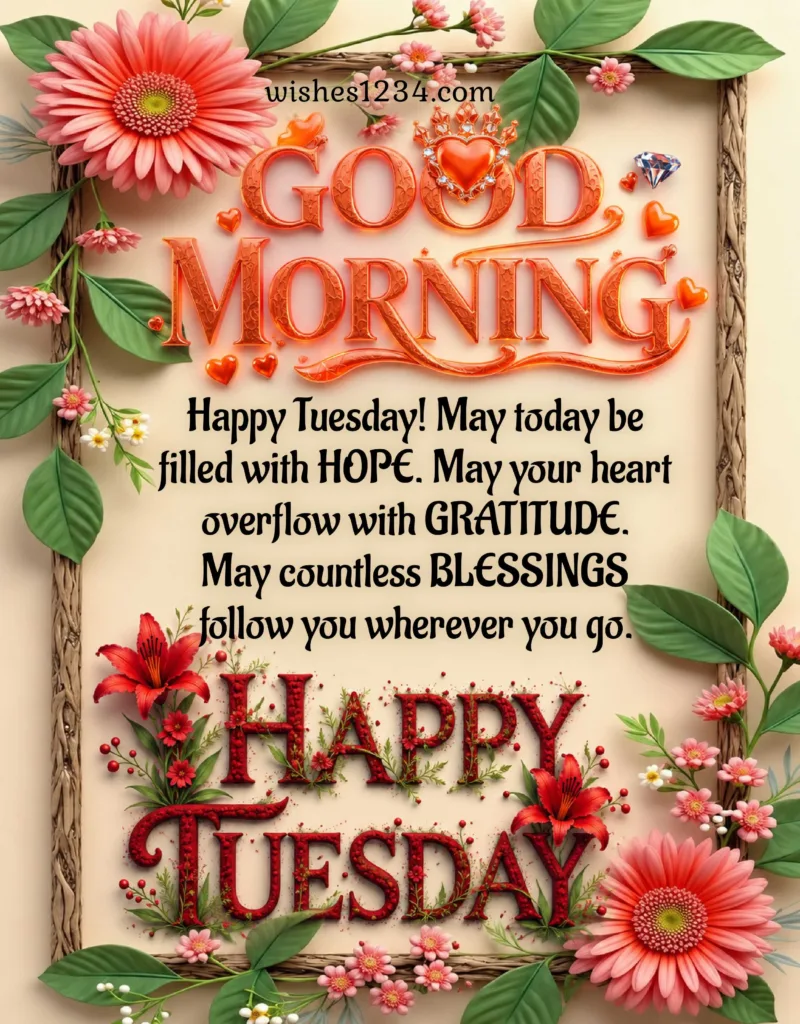 Tuesday Blessings with beautiful image.