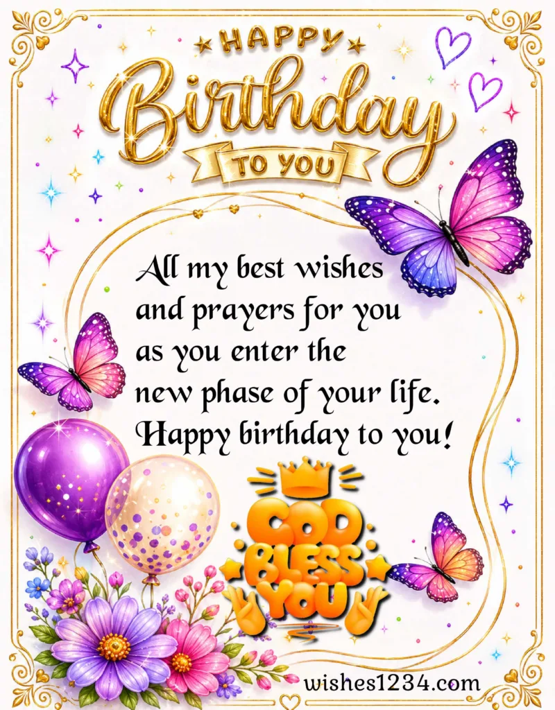 Birthday Blessings with image.