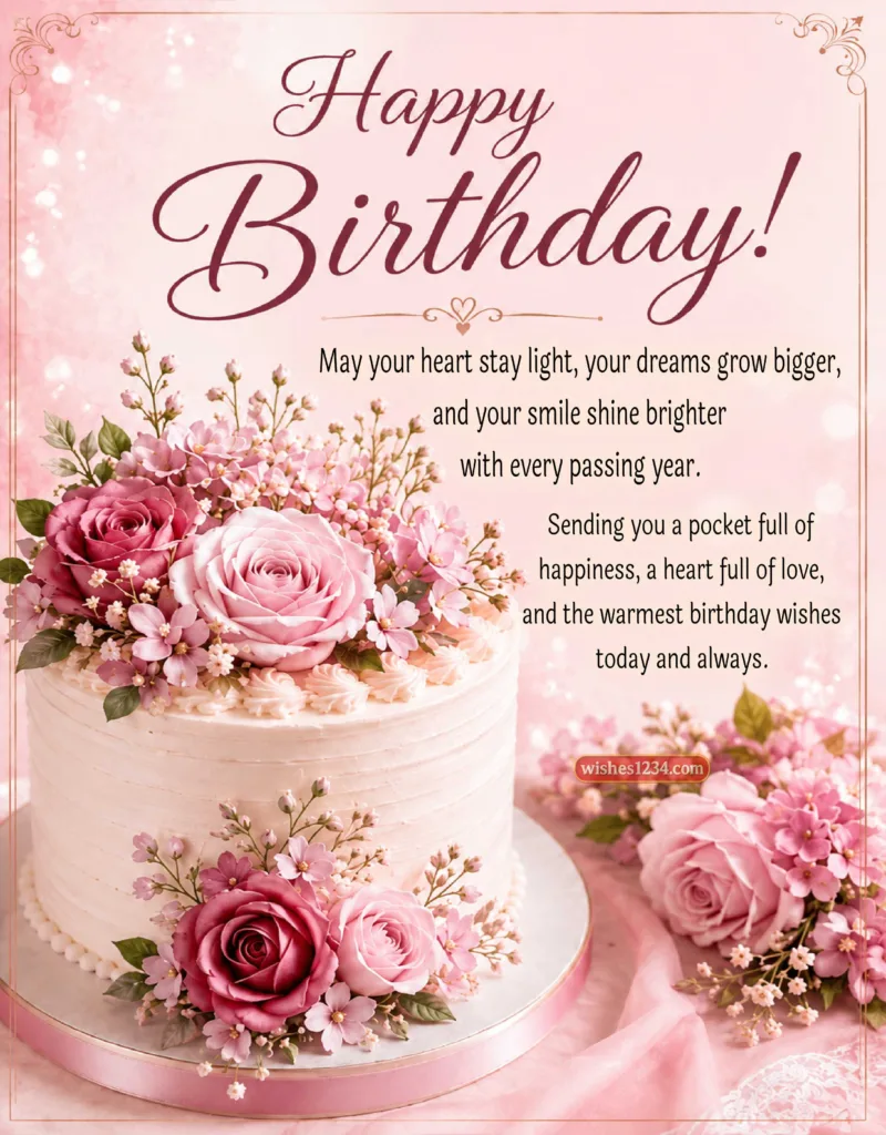 Happy Birthday cake greeting.